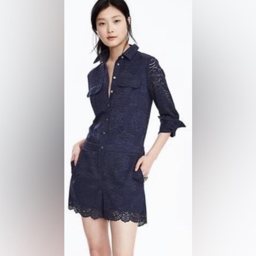 COPY - Banana Republic navy lace romper